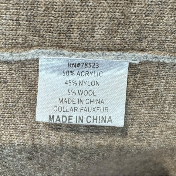 Anthropologie Luii Gray Knit Cape Poncho With Removable Collar Size XL - Picture 9 of 9